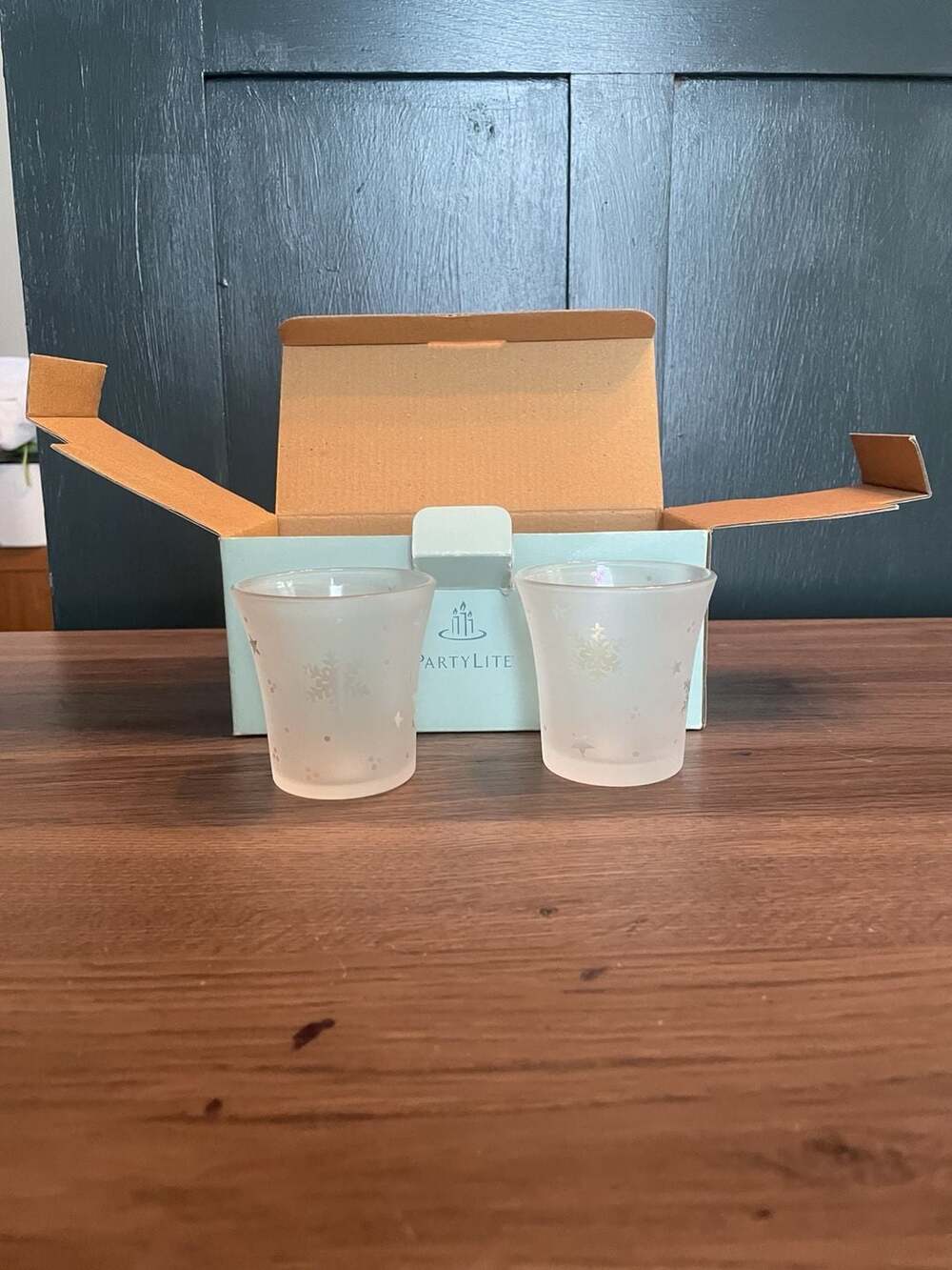 Vintage, NOS PartyLite Snowy Nights Votive Holder Duo